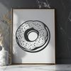 Stylized Glazed Donut Clip Art A stylized illustration of a glazed donut with sprinkles, suitable for vector art projects.