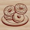 A stylized illustration of a donut, suitable for digital use as a vector graphic.