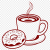 Donut and Coffee Cup Design A colorful illustration of a donut on top of a coffee cup.