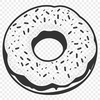 Donut Clip Art Design A donut made up of a ring-shaped base with a hole in the center.