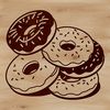 A colorful illustration of a ring-shaped donut with sprinkles.