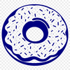 A colorful illustration of a glazed donut with sprinkles.