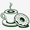 Coffee Cup Donut Illustration A stylized illustration of a donut on a coffee cup.