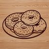 Illustration of a donut as vector art suitable for use in graphic design.