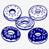 Delicious Treat Silhouette A circular pastry with a hole in the center, typically sweet and eaten as a dessert.