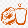 Sweet Treat on a Cup A vector illustration of a single glazed donut on a coffee cup, suitable for clip art designs.