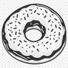 Ring-Shaped Treat Graphic A round, ring-shaped dessert with a central hole.