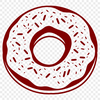 Beautiful Pastry Clip Art Design A colorful illustration of a rounded donut dessert with frosting and sprinkles.