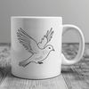White Bird in Flight SVG Vector A stylized illustration of a white dove in flight, created as an SVG vector image.