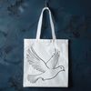 Free White Dove Illustration in Flight A stylized illustration of a white dove in flight.