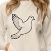 A detailed illustration of a white dove perched on a branch, created as vector art.