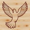 A white bird with smooth feathers and a small beak, symbolizing peace.