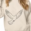 Simple Bird Illustration Design An illustration of a simple dove with spread wings, suitable for various designs and projects.