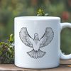 Dove Clip Art Graphics Vector illustration of a dove, a symbolic bird in various religious contexts.