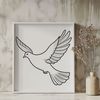 Digital Dove Silhouette A white dove in flight, depicted as a digital vector graphic.