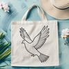 Gentle Bird Silhouette A white bird with smooth feathers and a gentle expression, suitable for various design purposes.