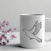 Beautiful Bird Vector Graphic Design A white dove in flight, rendered as a vector graphic.