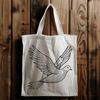 Vector Dove Silhouette A detailed illustration of a white dove in flight, created using vector graphics.