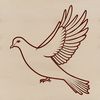 A vector illustration of a dove in various positions and poses.