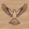 Vector illustration of a dove, a symbol often associated with peace and spirituality in various religious traditions.