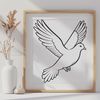 Beautiful Dove Silhouette Design for Creative Projects A stylized illustration of a dove in flight, suitable for use as vector art.