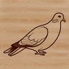 A white dove perched on a branch, rendered as vector art for easy editing and customization.
