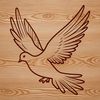 Free Flying Dove Clip Art A stylized illustration of a dove in flight, suitable for vector art and graphic design projects.