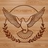 White dove silhouette in vector format for graphic design.