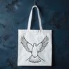 Minimalist Bird Design SVG White dove perched on a branch in a minimalist design.
