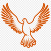 Peaceful Dove Symbolism Illustrated white dove with outstretched wings, symbolizing peace in various religious contexts.