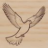 A detailed illustration of a dove in flight, created as a vector graphic for easy editing and customization.