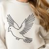 White Dove Clip Art Design A white dove perched on a branch, created as a vector graphic.