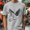 Simple Dove Line Art SVG Simple line art depiction of a dove, ideal for cutting machine stencils or commercial graphics.