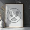 Beautiful White Dove Clip Art A white dove perched on a branch, depicted in simple vector lines.