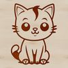 Whimsical Feline Icon An SVG icon of a cute cat in a relaxed pose, perfect for use as clip art or stencils with cutting machines.