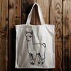 Illustrated South American Camelid An illustration of a South American camelid animal with soft fur and long neck.