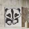 Wildlife SVG Image A detailed illustration of a badger in vector format, suitable for cutting machines and digital designs.