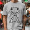 Green Lizard Illustration A small, green lizard with a scaly body and long tail, against a neutral background.