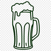 Beer Glass Clip Art Vector Design A detailed illustration of a glass filled with beer, suitable for cutting machines like Cricut.