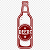 Simple Design Bottle Graphic A digital illustration of a bottle of beer with a simple design.