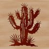 Spiny Landscape Icon A single cactus plant in a desert landscape, with spiny stems and waxy flowers.