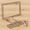 Vector Computer Graphic with Monitor and Keyboard A computer system with a keyboard and monitor, designed as a vector graphic.
