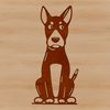 Beautiful Dog Clip Art Vector Image A sitting Doberman Pinscher with a calm expression.