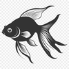 Swimming Fish Design Element A small, colorful goldfish swimming in water, suitable for digital crafting and design.
