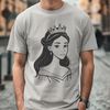 Female character in a royal gown, suitable for vector art design.