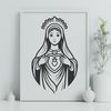 Symbolic Heart Illustration A detailed illustration of the Immaculate Heart symbol in a vector format.
