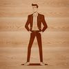 A simple line art illustration of a male figure, suitable for vector graphics projects.