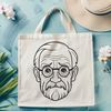 Stylized Bearded Man SVG Design A stylized illustration of an adult male figure with facial hair.