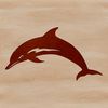 Dolphin Illustration in Marine Setting A cartoon-style illustration of a dolphin in a marine environment.