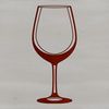 An illustration of a wine bottle in a glass, suitable for graphic design projects.